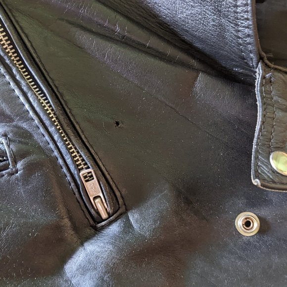 Vintage men's heavy cowhide motorcycle jacket - Picture 11 of 11